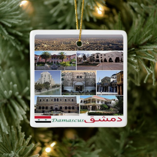 Adorno De Cerámica collage de zSY004 de DAMASCUS, Siria, Asia, (Árbol)