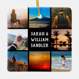 Adorno De Cerámica Collage fotográfico personalizado y Navidades de t