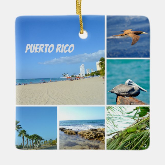 Adorno De Cerámica Collage natural de San Juan, Puerto Rico (Anverso)