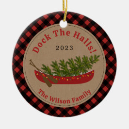 Adorno De Cerámica Colocar la foto del árbol de navidad del canoas de