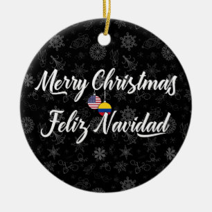 Adorno De Cerámica Colombiano Americano Con Año Personalizado Bilingü