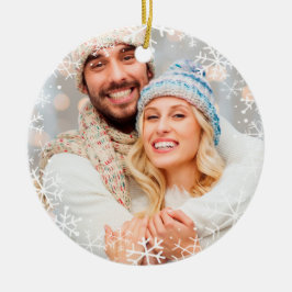 Adorno De Cerámica Color blanco del personalizado de los copos de