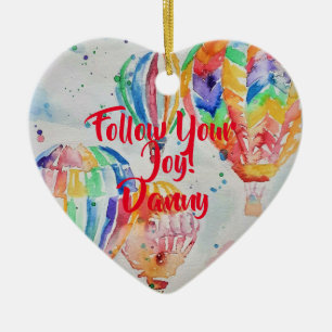 Adorno De Cerámica Color de agua de globo aerostático Hijos Nombre D