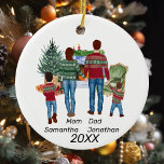 Adorno De Cerámica Color de agua personalizado de la familia de nombr<br><div class="desc">Este diseño fue creado a través del arte digital, se puede personalizar en el área que se proporciona o personalizar cambiando la foto o añadiendo tus propias palabras. Contáctame en colorflowcreations@gmail.com si quieres tener este diseño en otro producto o cambiar el número, género o color de pelo de los miembros...</div>