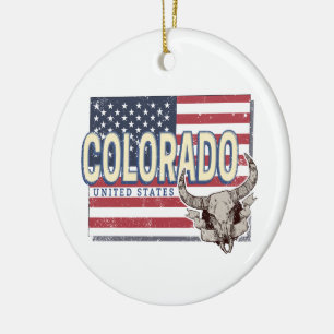 Adorno De Cerámica Colorado Estados Unidos Retro State Map Vintage US