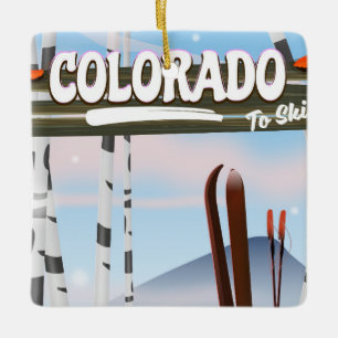 Adorno De Cerámica ¡Colorado para esquiar!