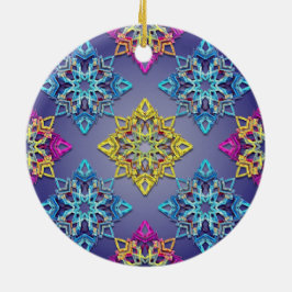 Adorno De Cerámica Colorburst Snowflakes — Modern Christmas Design
