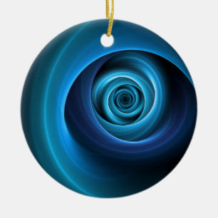 Adorno De Cerámica Colores azules espirales 3D Resumen arte fractal m