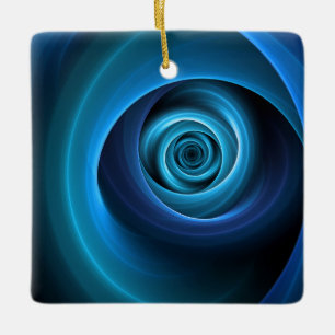 Adorno De Cerámica Colores azules espirales 3D Resumen arte fractal m