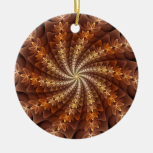 Adorno De Cerámica Colores Cálidos, Patrón de Arte Fractal Moderno Al