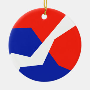 Adorno De Cerámica Colores de la bandera azul roja blanca