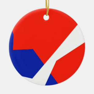 Adorno De Cerámica Colores de la bandera azul roja blanca