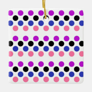 Adorno De Cerámica Colores de la bandera del orgullo de género Polkad