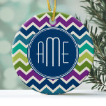 Adorno De Cerámica Colores de pavo real Personalizado del patrón de c<br><div class="desc">Un diseño popular con colores modernos de otoño y un área para añadir su monograma o nombre. Colores y patrones de moda para tu teléfono. Si necesita ajustar los monogramas,  pulse sobre el botón personalizar y realice cambios.</div>
