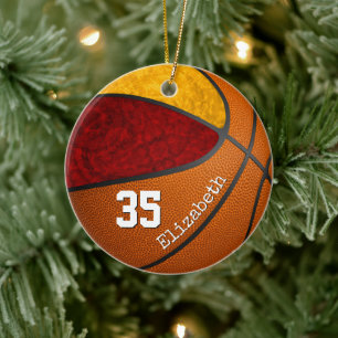 Adorno De Cerámica colores del equipo de baloncesto de oro de maroon 