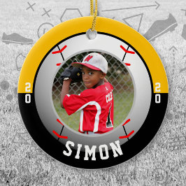 Adorno De Cerámica Colores del equipo de béisbol Black Gold