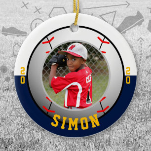 Adorno De Cerámica Colores del equipo de béisbol Navy Blanco