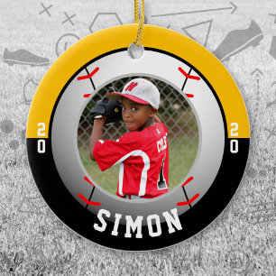 Adorno De Cerámica Colores del equipo de béisbol negro oro