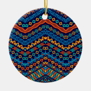 Adorno De Cerámica Colores divertidos de patrones étnicos africanos