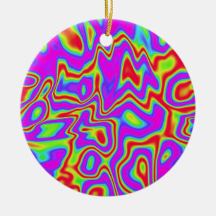 Adorno De Cerámica Colores Líquidos Psicodélicos Salvajes