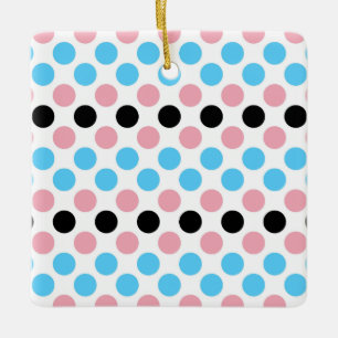 Adorno De Cerámica Colores polkadots de la bandera del orgullo transg