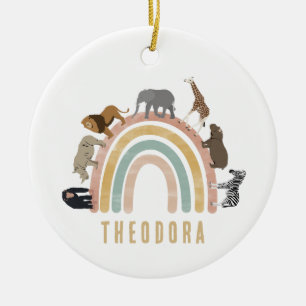 Adorno De Cerámica Colores terrarios acuarela Arcoiris Jungle Animale