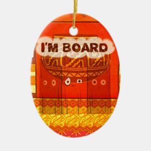 Adorno De Cerámica Colores Tradicionales de África Roja Dorada Funny 