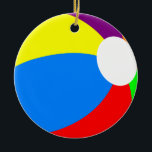 Adorno De Cerámica Colorful Beach Ball Double Sided Ornament Round<br><div class="desc">Love Beach Ball?  This image is for you!  Fun graphic for the sports enthusiast.</div>