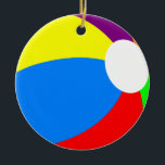 Adorno De Cerámica Colorful Beach Ball Double Sided Ornament Round<br><div class="desc">Love Beach Ball?  This image is for you!  Fun graphic for the sports enthusiast.</div>