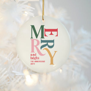 Adorno De Cerámica Colorida fotografía familiar de navidad vintage