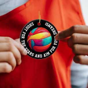 Adorno De Cerámica Colorida medalla de jugador de baloncesto Black Sl