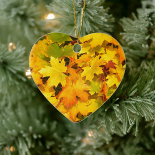 Adorno De Cerámica Coloridas, caídas, hojas otoñales