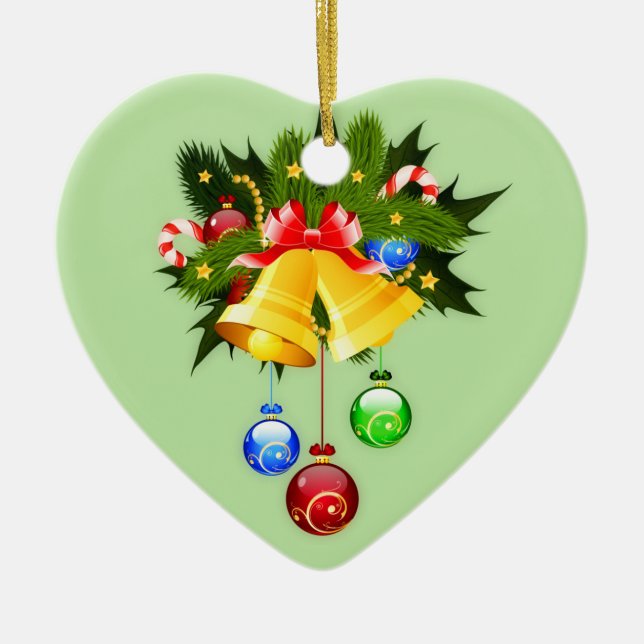 Adorno De Cerámica Coloridas campanas de Navidades (Frente)