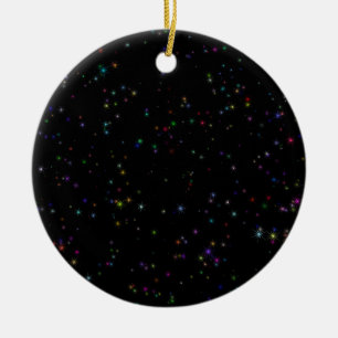 Adorno De Cerámica Coloridas estrellas brillantes en el cielo nocturn