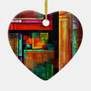 Adorno De Cerámica Coloridas plazas Patrón de arte abstracto moderno