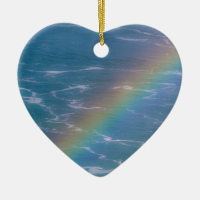 Adorno De Cerámica Colorido arcoiris con fecha (Frente)