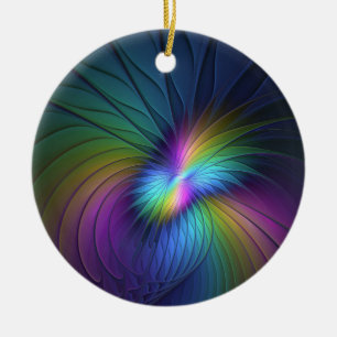 Adorno De Cerámica Colorido Con Azul Moderno Resumen Arte Fractal