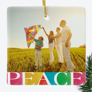 Adorno De Cerámica colorido LOVE PEACE JOY feliz navidad foto
