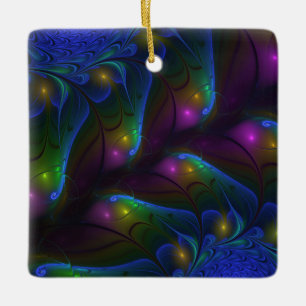 Adorno De Cerámica Colorido Luminoso Abstracto Moderno Trippy Fractal