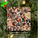 Adorno De Cerámica Colorido mosaico vintage<br><div class="desc">Este llamativo adorno de árbol de cerámica presenta el diseño de un hermoso tejido de amistad victoriano que fue hecho a finales del siglo XIX. Disfrute de los detalles intrincados y coloridos del trabajo vintage original, incluyendo flores, pájaros, hojas, una mariposa, barco, luna y estrella, y anillos de entrelazado. En...</div>