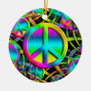 Adorno De Cerámica Colorido patrón de PAZ sin fisuras + tus ideas