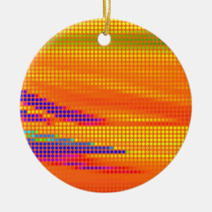 ADORNO DE CERÁMICA COLORIDO RETRO RAINBOW PUNTOS ART