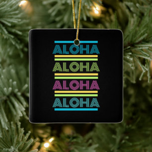 Adorno De Cerámica Coloridos Navidades modernos de Hawái ALOHA