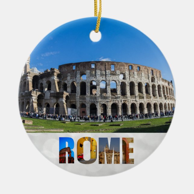Adorno De Cerámica Colosseo Roma Italia Navidades de fotografía de vi (Frente)