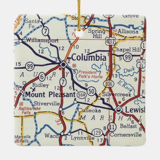 Adorno De Cerámica Columbia TN (Reverso)