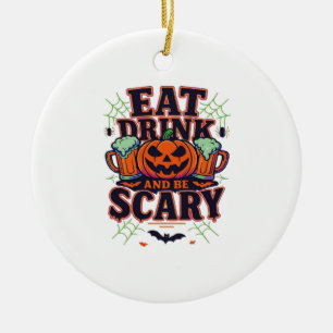 Adorno De Cerámica Coma Bebida Y Da Miedo El Diseño De Halloween Crea