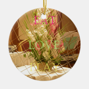 Adorno De Cerámica Coma las flores del juego de amor para todas las e
