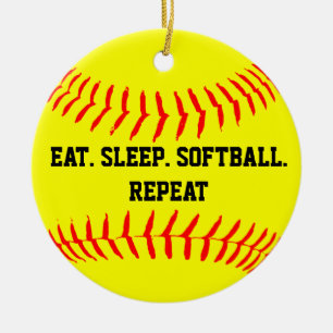 Adorno De Cerámica Coma. Sueño. Softball. Repetición
