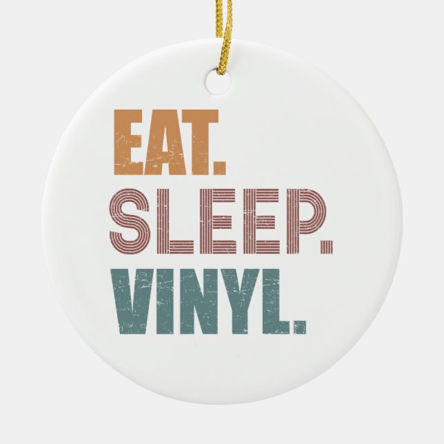 Adorno De Cerámica Come. Duerme. Vinyl. (Frente)