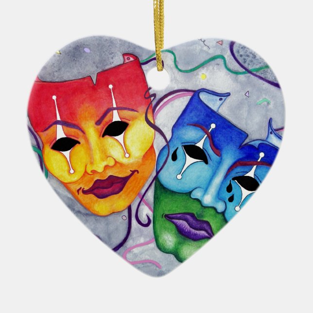 Adorno De Cerámica Comedia y tragedia (Frente)